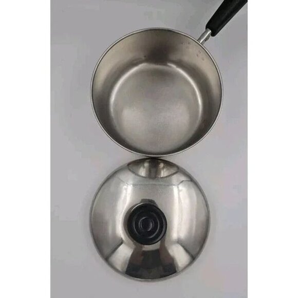 1 Quart Revere Ware Saucepan & Lid Copper Clad Bottom Made In USA - Picture 2 of 4